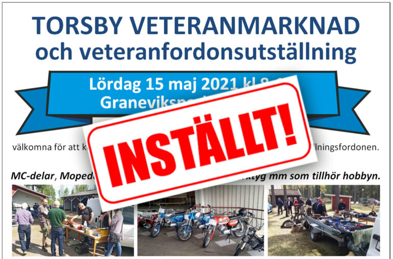 INSTÄLLT Veteranmarknad 2021 Torsby Motorveteraner